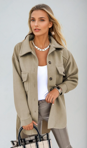 Veste Gleame femme — manteau de mi-saison chic à fermeture boutonnée