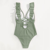 Maillot de bain femme Boho Vardi Dante – Une-pièce sexy avec col V et dos noué