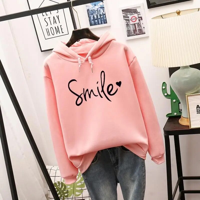 hoodie femme Ottelien — sweat à capuche confortable avec motif Smile