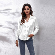 Blouse satinée Shila élégante – Top fluide chic pour femmes estivales
