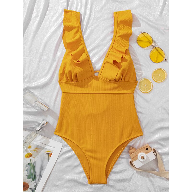 Maillot de bain femme Boho Vardi Dante – Une-pièce sexy avec col V et dos noué