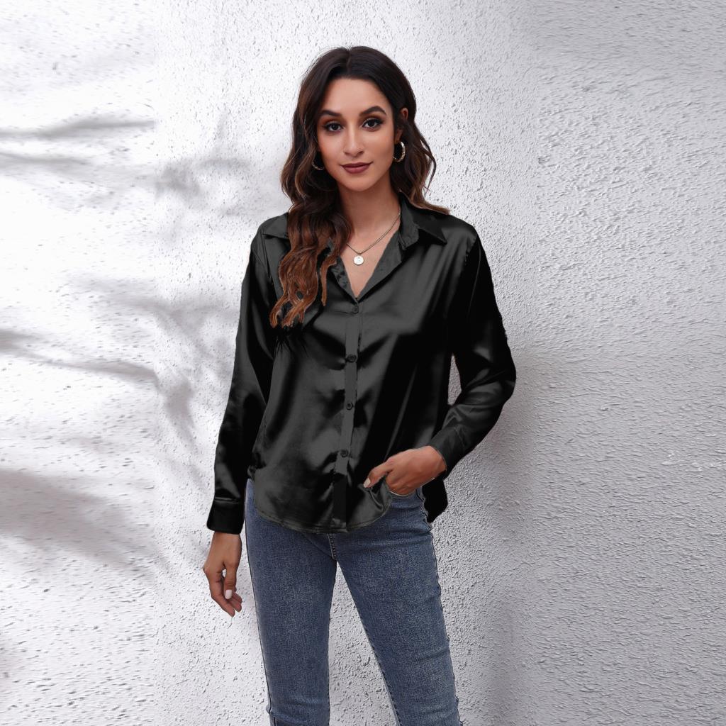 Blouse satinée Shila élégante – Top fluide chic pour femmes estivales