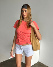 T-shirt coton Sydney manches courtes — basic avec twist scrunch
