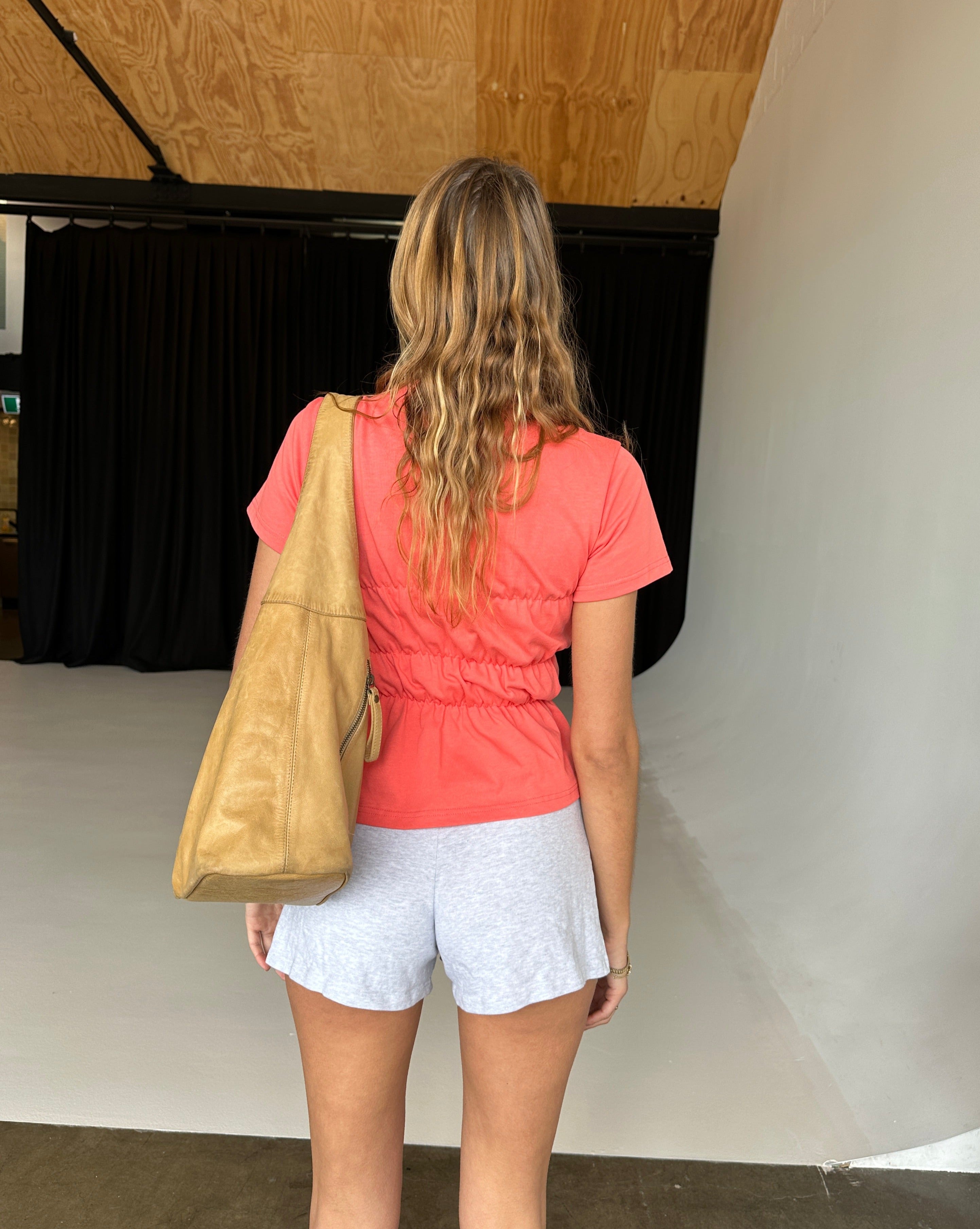 T-shirt coton Sydney manches courtes — basic avec twist scrunch