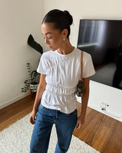 T-shirt coton Sydney manches courtes — basic avec twist scrunch