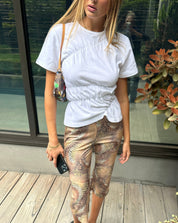 T-shirt coton Sydney manches courtes — basic avec twist scrunch