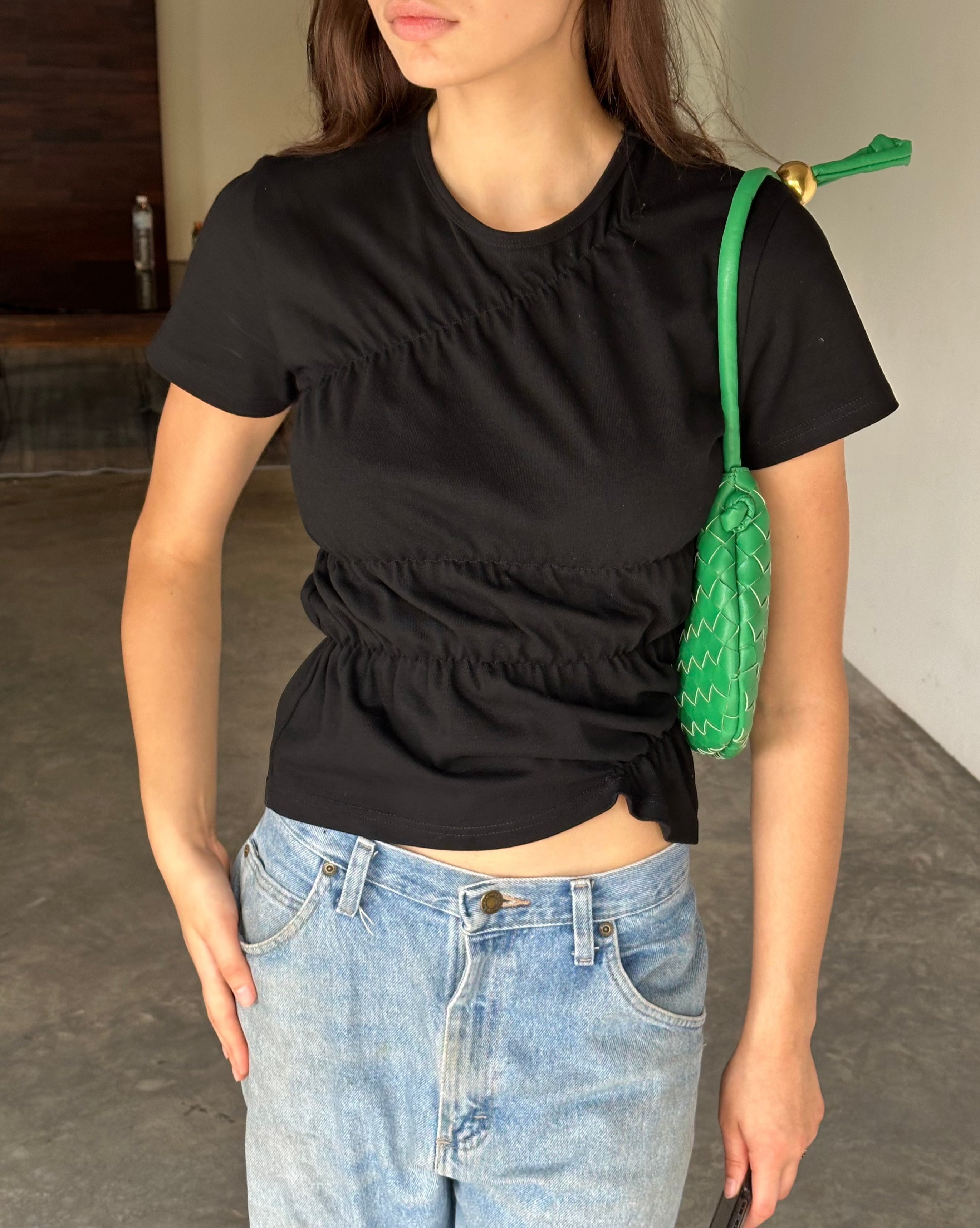 T-shirt coton Sydney manches courtes — basic avec twist scrunch