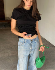 T-shirt coton Sydney manches courtes — basic avec twist scrunch