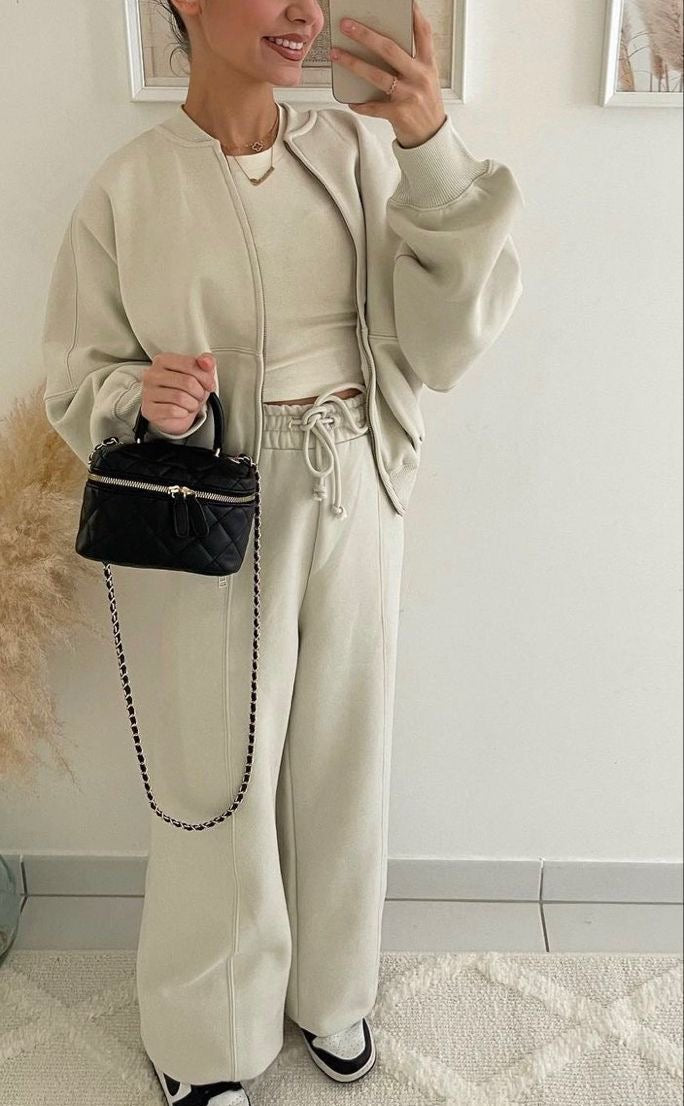 Ensemble de survêtement femme Quintana – set confortable en coton mélangé pour automne & hiver