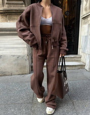 Ensemble de survêtement femme Quintana – set confortable en coton mélangé pour automne & hiver