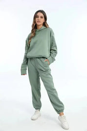 Ensemble femme hoodie + jogging — survêtement chaud & stylé pour loungewear
