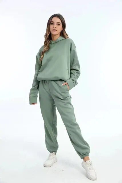 Ensemble femme hoodie + jogging — survêtement chaud & stylé pour loungewear