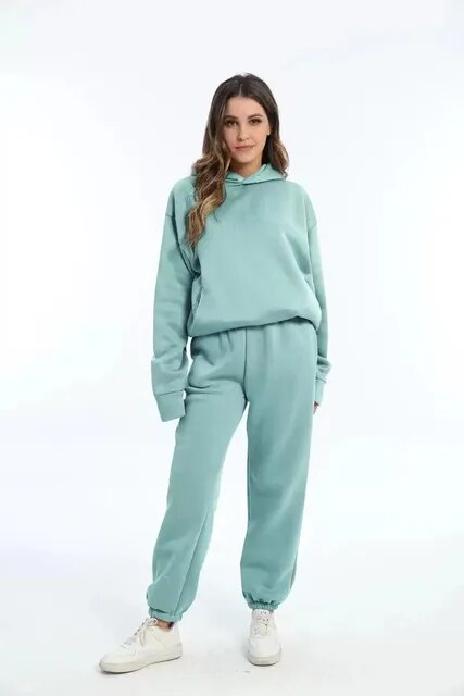 Ensemble femme hoodie + jogging — survêtement chaud & stylé pour loungewear