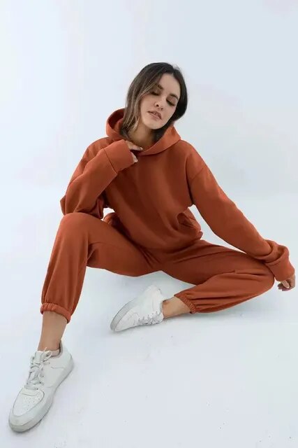 Ensemble femme hoodie + jogging — survêtement chaud & stylé pour loungewear