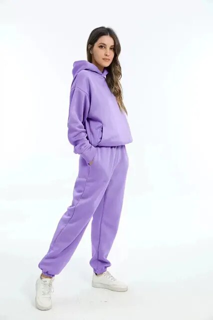 Ensemble femme hoodie + jogging — survêtement chaud & stylé pour loungewear