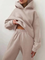 Ensemble femme hoodie + jogging — survêtement chaud & stylé pour loungewear