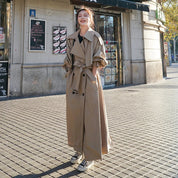 Trench long oversize femme – Double-boutonnage classique & style intemporel