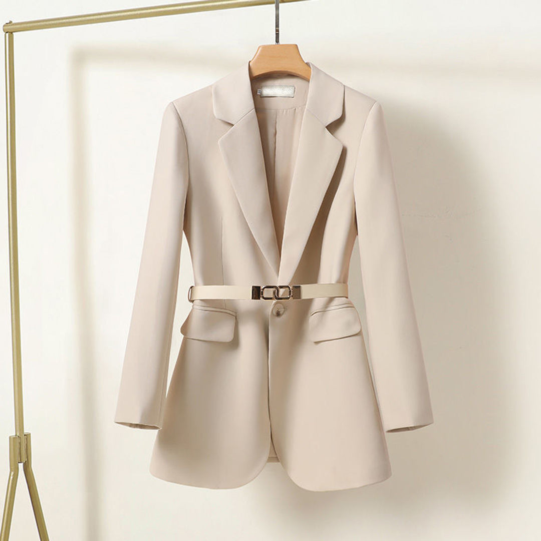 Blazer long femme – veste élégante avec ceinture pour silhouette féminine