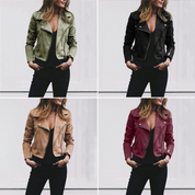 Veste biker femme en suède — blouson cuir élégant & intemporel au style rock