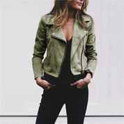 Veste biker femme en suède — blouson cuir élégant & intemporel au style rock