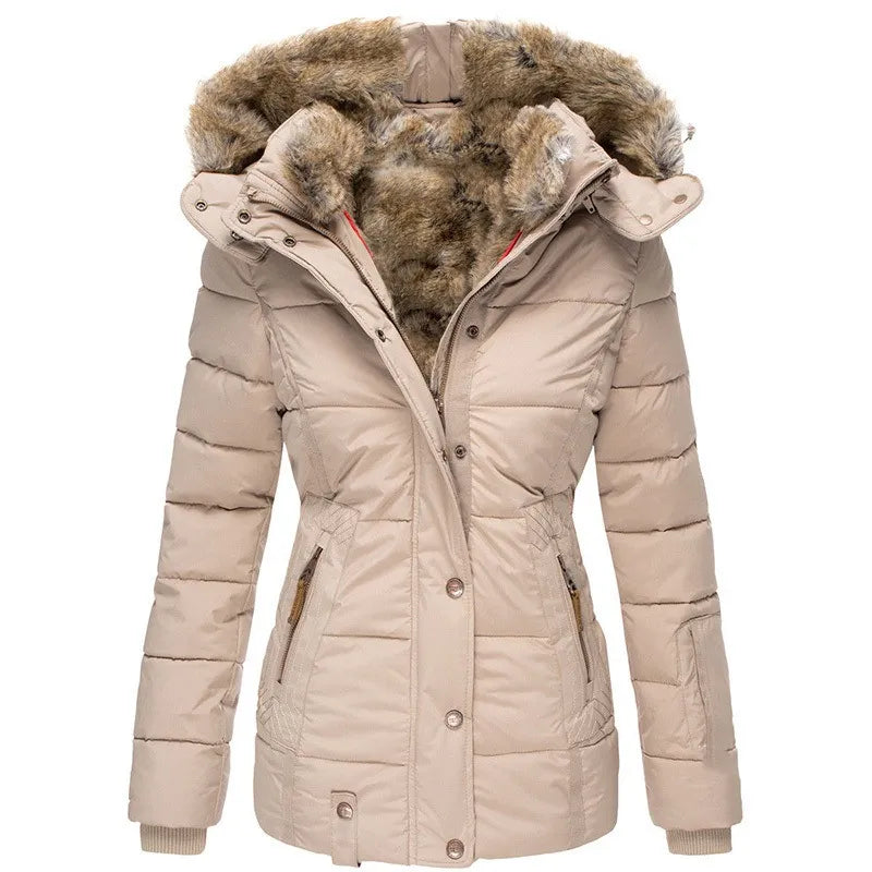 Veste d’hiver Vivianne femme – manteau élégant à col amovible