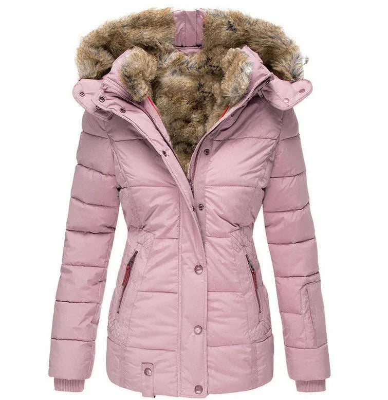 Veste d’hiver Vivianne femme – manteau élégant à col amovible