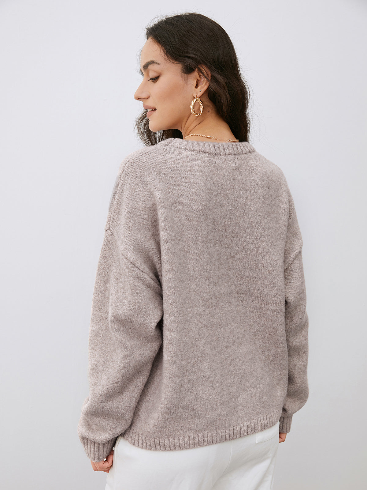 Pull femme Cralo – pull chaud en laine mélangée à coupe confortable & design intemporel