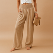 Pantalon Loïs femme – coupe droite été légère & taille élastique