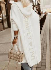 Cardigan long femme Margo – maille avec capuche & coupe oversize