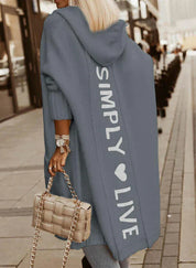 Cardigan long femme Margo – maille avec capuche & coupe oversize