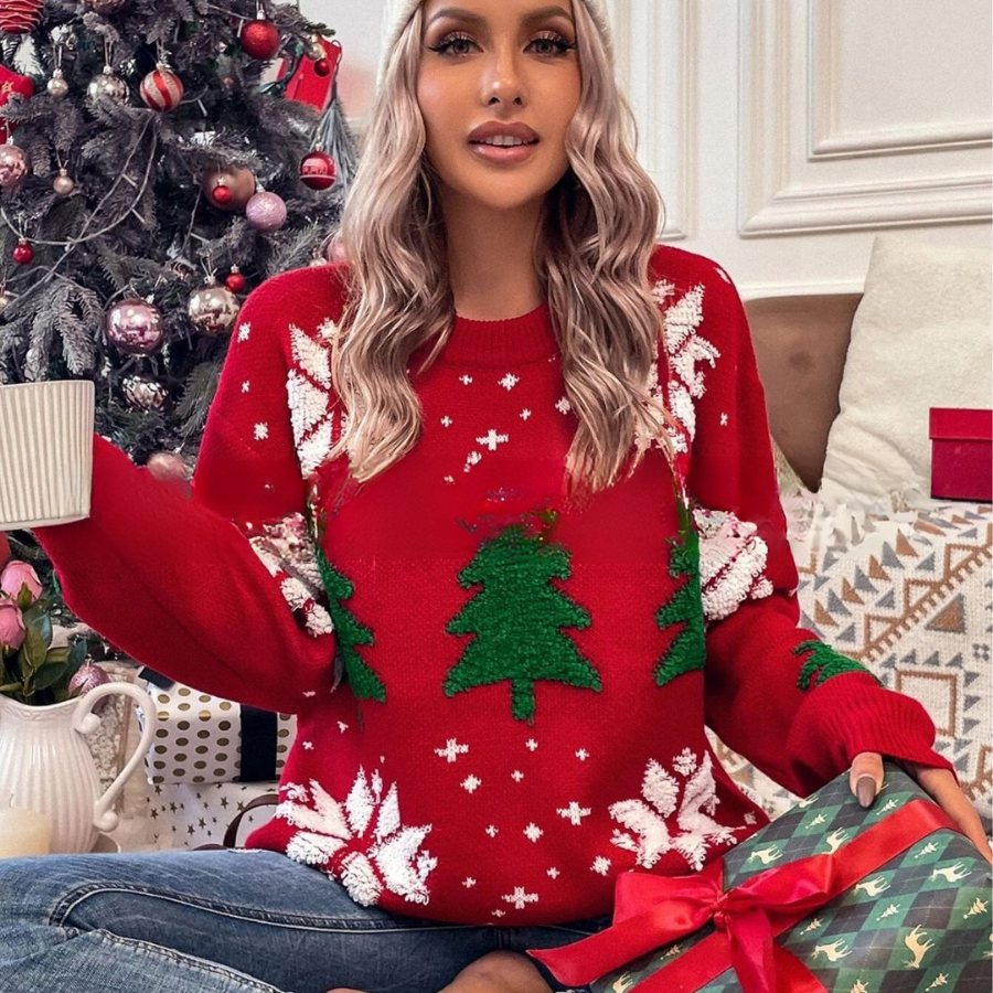 Pull de Noël femme Jules – maille douce à coupe ample & col rond