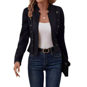 Blazer femme Heidi – veste effet suède chic avec boutons décoratifs & coupe élégante