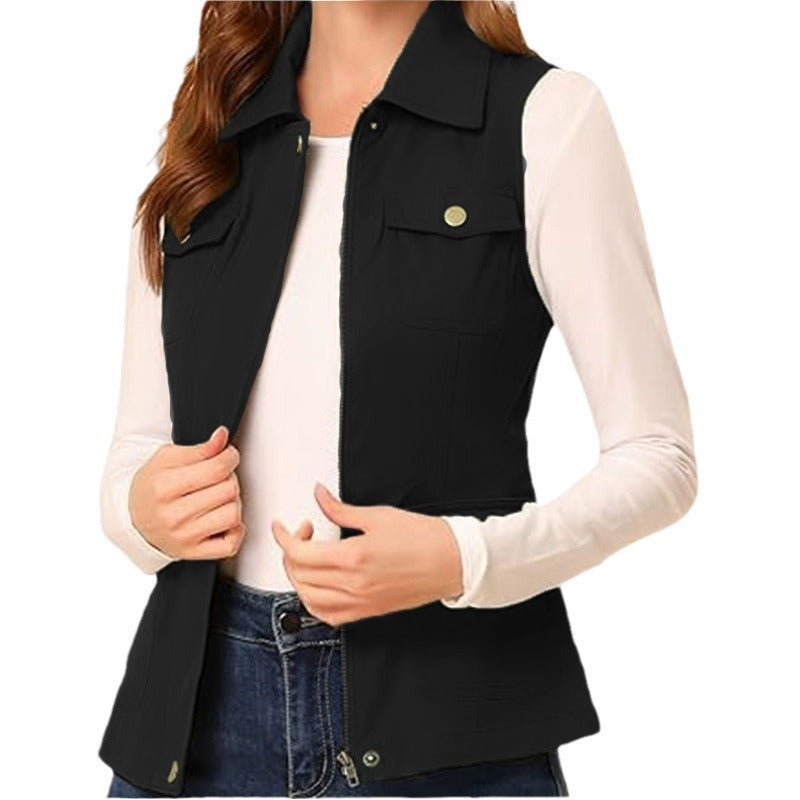 Doudoune sans manches femme – gilet matelassé chic avec poches pratiques