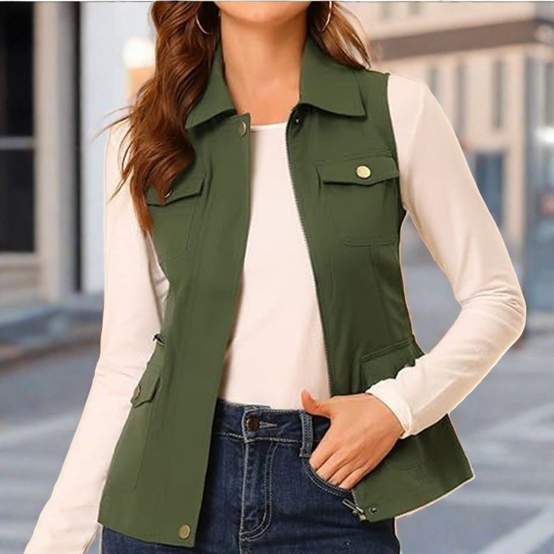 Doudoune sans manches femme – gilet matelassé chic avec poches pratiques