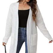 Gilet femme Heidi – long cardigan en maille douce avec poches & coupe décontractée