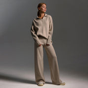 Ensemble loungewear femme – Set en maille avec pull oversize & pantalon large | Jules Jij