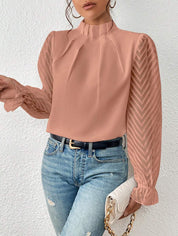 Top femme à imprimé — blouse chic et polyvalente pour bureau & loisirs