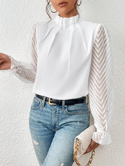 Top femme à imprimé — blouse chic et polyvalente pour bureau & loisirs