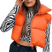 Doudoune sans manches femme cropped – Gilet matelassé avec col montant et cordon réglable