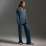 Ensemble loungewear femme – Set en maille avec pull oversize & pantalon large | Jules Jij