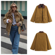 Manteau femme Fudus – doudoune casual à col montant & grandes poches pour l’hiver