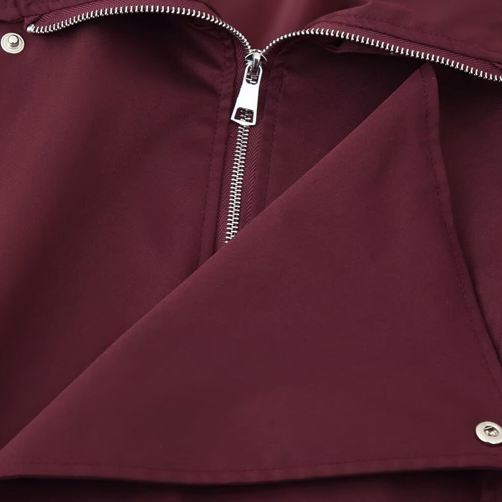 Manteau femme Fudus – veste d’hiver élégante à col montant & taille ajustable