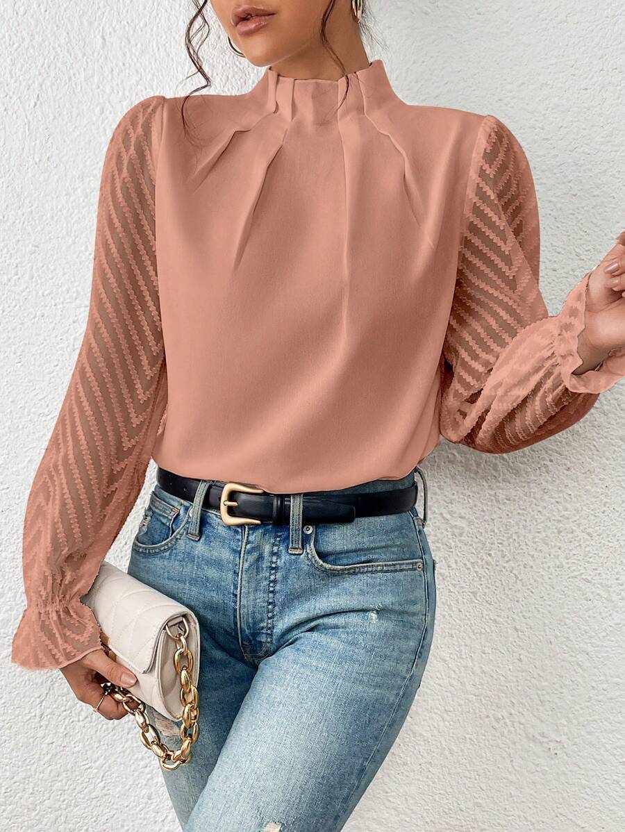 Top femme à imprimé — blouse chic et polyvalente pour bureau & loisirs