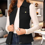 Doudoune sans manches femme – gilet matelassé chic avec poches pratiques