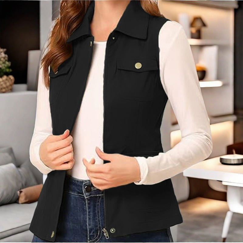 Doudoune sans manches femme – gilet matelassé chic avec poches pratiques