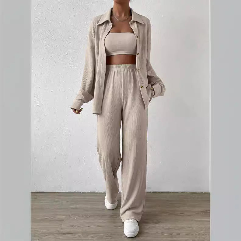 Ensemble loungewear femme – ensemble deux pièces avec top ample & pantalon large