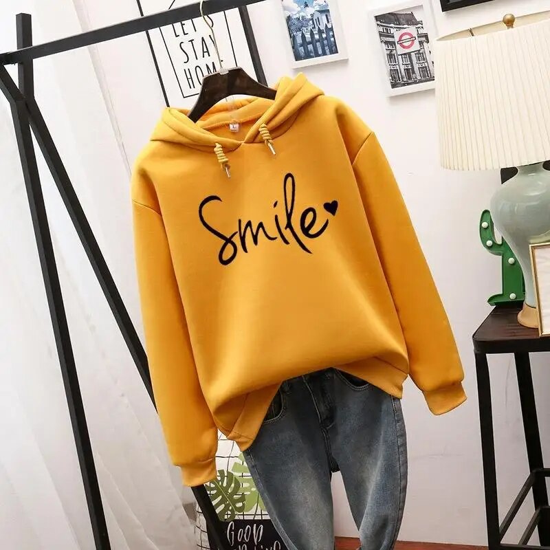hoodie femme Ottelien — sweat à capuche confortable avec motif Smile