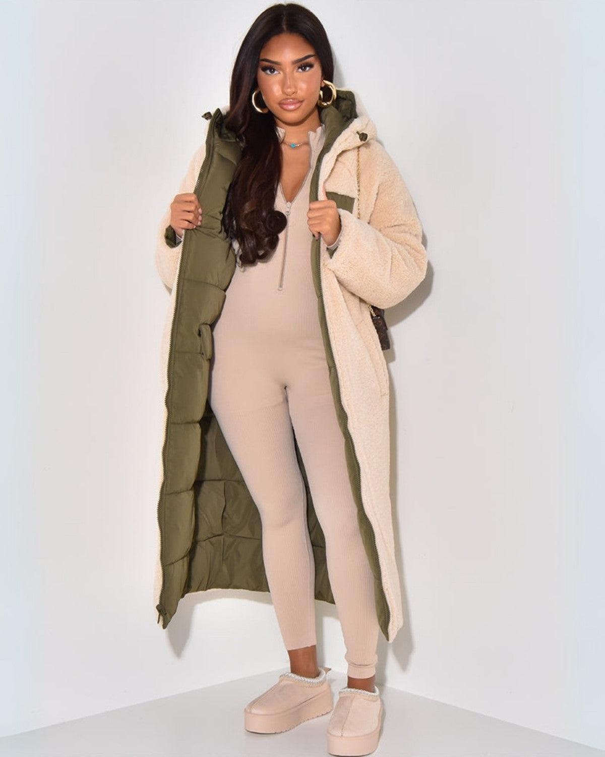 Manteau d’hiver réversible femme – Chaud, élégant & coupe flatteuse