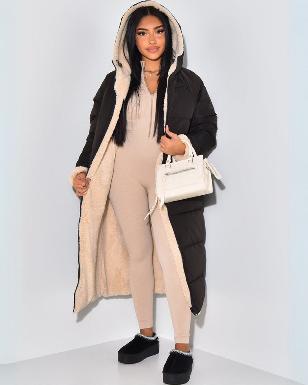 Manteau d’hiver réversible femme – Chaud, élégant & coupe flatteuse