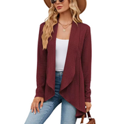 Gilet femme Aurora – Cardigan léger à coupe ouverte pour superpositions d’automne